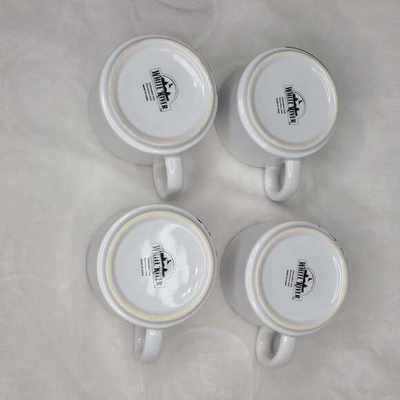 White River Cardinal on Birch Stackable Coffee Mugs Set of 4 With Rack Rustic - Picture 10 of 16